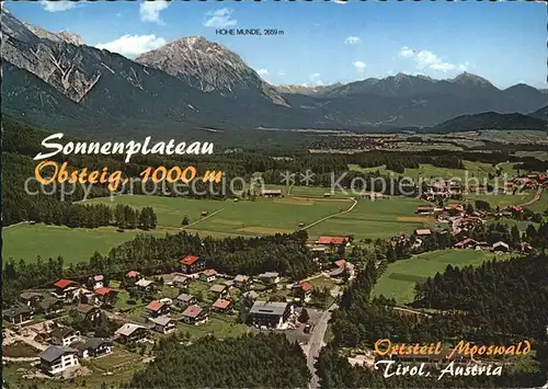 Obsteig Tirol Panorama mit Hohe Munde Kat. Obsteig