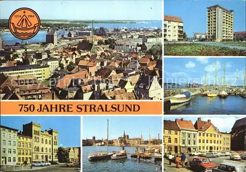 Stralsund Mecklenburg Vorpommern Teilansicht Leninplatz Hafen Heinrich Heine Ring Alter Markt Kat. Stralsund