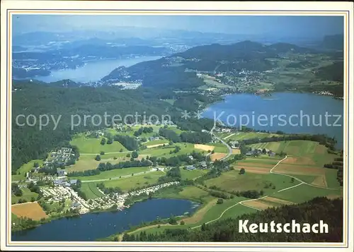 Keutschach See Hafnersee Keutschacher See und Woerther See Fliegeraufnahme Kat. Keutschach am See