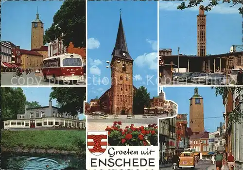 Enschede Van Loenshof Station NS Markt met NH Kerk Volkspark De Klomp Kat. Enschede