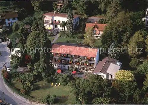 Monti Locarno TI Pension Iris Fliegeraufnahme Kat. Locarno