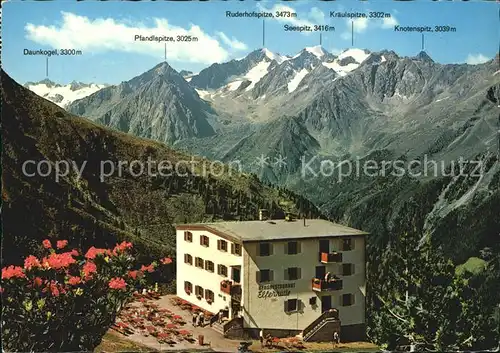 Stubaier Alpen Panoramablick von der Elferhuette Kat. Neustift im Stubaital