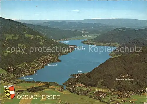 Ossiach Ossiachersee Burgruine Landskron Annenheim Steindorf Lido Fliegeraufnahme