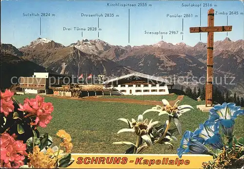 Schruns Vorarlberg Kapellalpe Alpenpanorama Gipfelkreuz Kat. Schruns