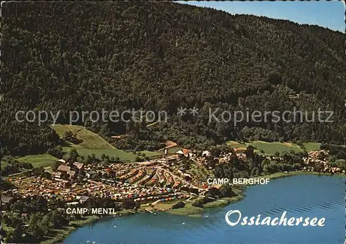 Ossiach Ossiachersee Camping Mentl Camping Berghof Fliegeraufnahme