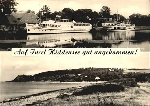 Insel Hiddensee Schiffe der Weissen Flotte Duenen Strand Kat. Insel Hiddensee