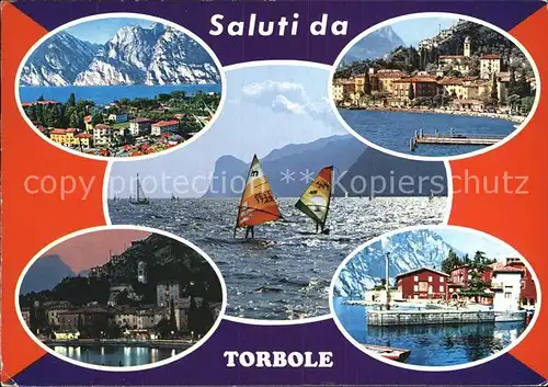 Torbole Lago di Garda Teilansicht mit See Anlegestelle  Kat. Italien