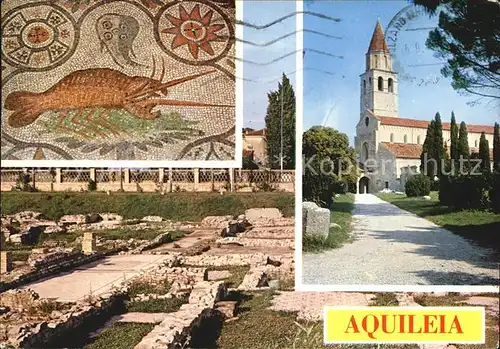 Aquileia Popo Kirche mit den Ausgrabungen Kat. Italien