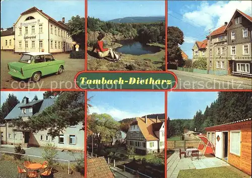Tambach Dietharz Kratersee FDGB Erholungsheim Spittergrund Waldhaus HO Gaststaette Kat. Tambach Dietharz