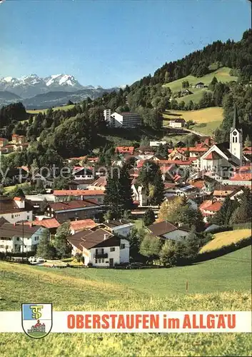 Oberstaufen Saentis Ortsansicht Kirche Kat. Oberstaufen