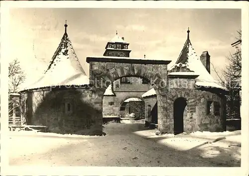 Rothenburg Tauber Roedertor Winter Kat. Rothenburg ob der Tauber