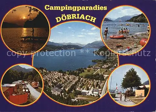 Doebriach Campingparadies Strand Abendstimmung Millstaetter See Kat. Radenthein
