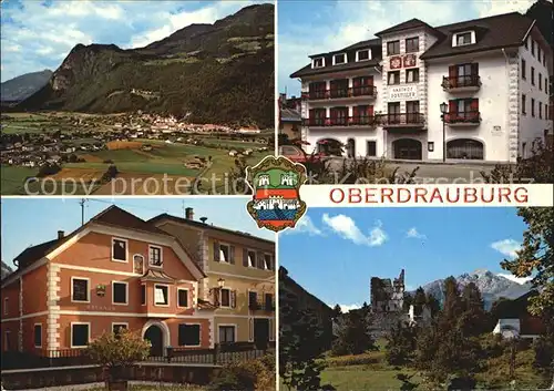 Oberdrauburg Kaernten Pontillerhaus Marktplatz Rathaus Ruine Hohenburg Hochstadel Kat. Oberdrauburg