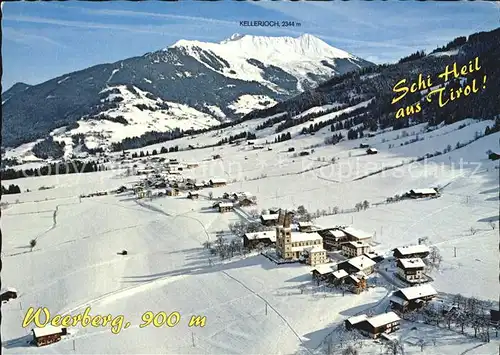 Weerberg Kellerjoch Winter Ortsansicht Kat. Weerberg