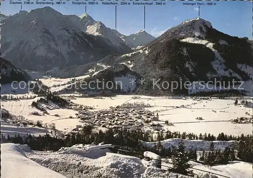 Bad Oberdorf Blick von Jochkanzel Winter Bergpanorama Kat. Bad Hindelang