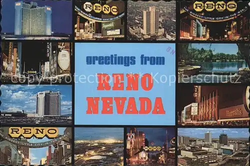Reno Nevada Ortsansichten Harrahs Biggest little City in the World Kat. Reno