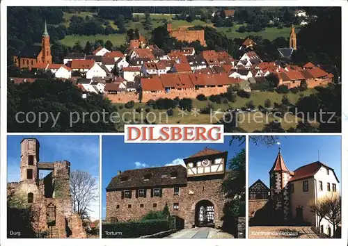 Dilsberg Neckargemuend Ortsansicht Burg Torturm Kommandantenhaus Kat. Neckargemuend