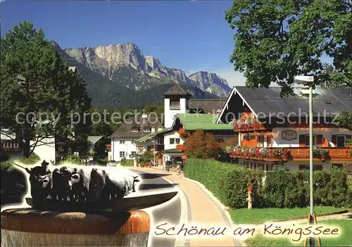 Schoenau Koenigssee Unterstein Blick auf Untersberg Kat. Schoenau a.Koenigssee