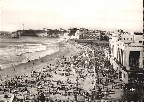 Biarritz Pyrenees Atlantiques La Grande Plage Strand Kat. Biarritz