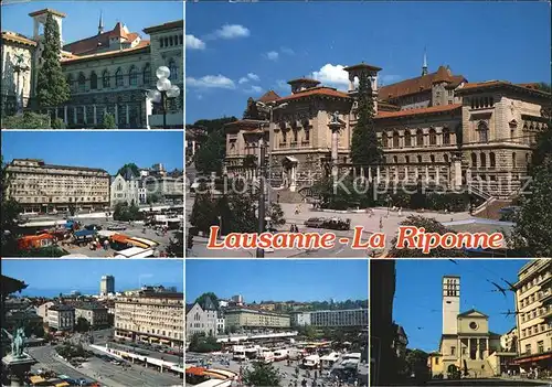 Lausanne VD La Riponne Marktplatz Universitaet Ortsansichten Kat. Lausanne