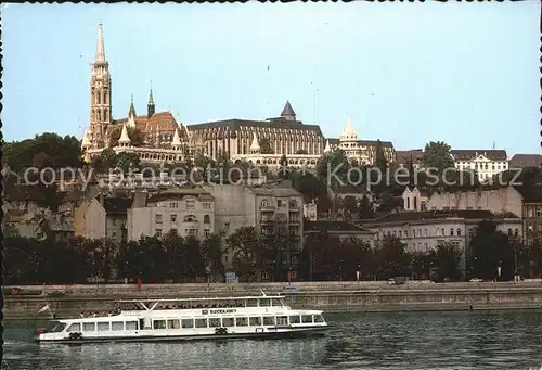 Budapest Stadtansicht Ausflugsschiff Matthiaskirche Kat. Budapest
