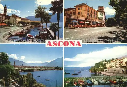 Ascona TI Lago Maggiore Bootshafen Stadtansicht Kat. Ascona