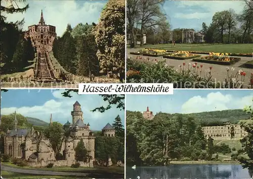 Kassel Wilhelmshoehe Herkules Loewenburg Schloss Schlossteich Kat. Kassel