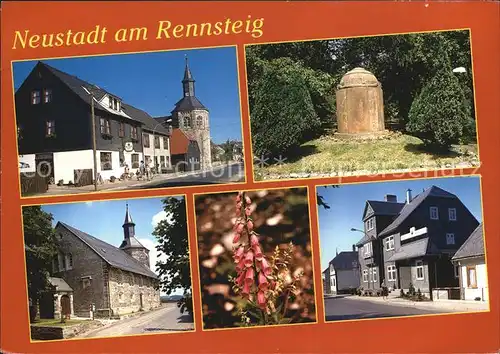 Neustadt Rennsteig Meiningische Kirche Gefallenendenkmal  Kat. Neustadt Rennsteig