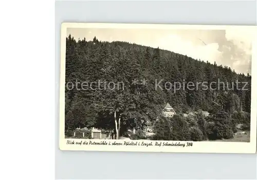 Oberpoebel Gaststaette Putzmuehle im oberen Poebeltal Kat. Schmiedeberg Osterzgebirge