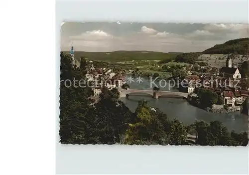 Laufenburg Baden Blick vom Dreispitz auf die Rheinbruecke Kat. Laufenburg (Baden)