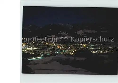 Sonthofen Oberallgaeu Panorama Wintersportplatz Nachtaufnahme Kat. Sonthofen