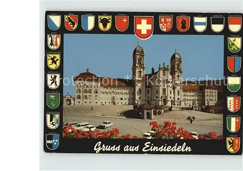 Einsiedeln SZ Wallfahrtsort Maria Einsiedeln Kloster Wappen Kat. Einsiedeln