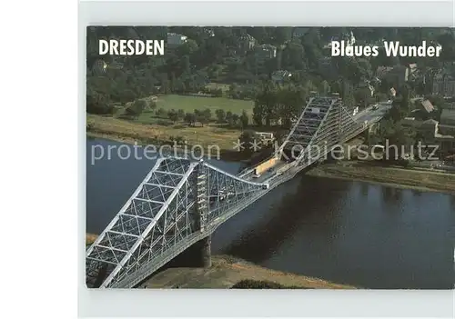 Dresden Blaues Wunder Loschwitzer Bruecke Fliegeraufnahme Kat. Dresden Elbe