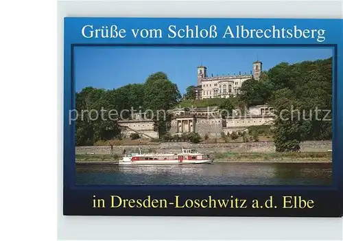 Loschwitz Schloss Albrechtsburg Elbe Dampfer Kat. Dresden