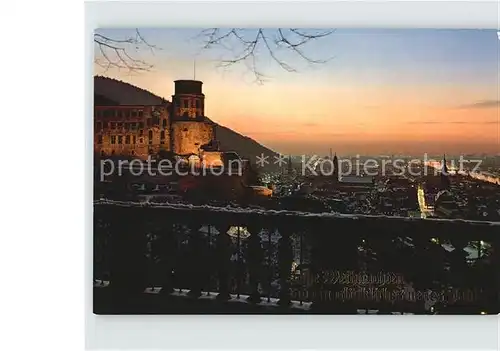 Heidelberg Neckar Blick ueber die Stadt im Winter Schloss Kat. Heidelberg