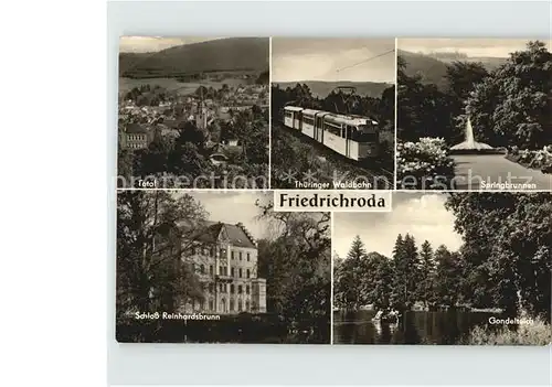 Friedrichroda Thueringer Waldbahn Springbrunnen Gondelteich Schloss Reinhardsbrunn Kat. Friedrichroda