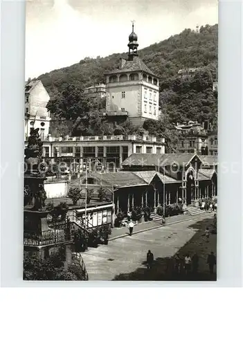 Karlovy Vary Trzni kolonada a Zamecka vez Marktkolonnade Schlossturm Kat. Karlovy Vary Karlsbad