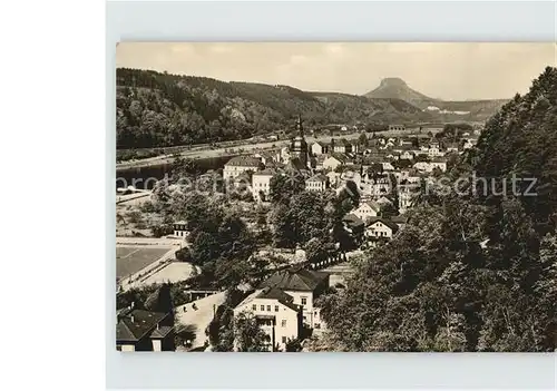Bad Schandau Panorama mit Lilienstein Tafelberg Elbsandsteingebirge Kat. Bad Schandau
