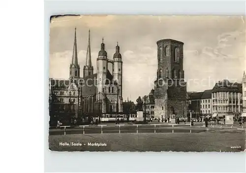 Halle Saale Marktplatz Marktkirche Denkmal Roter Turm Kat. Halle