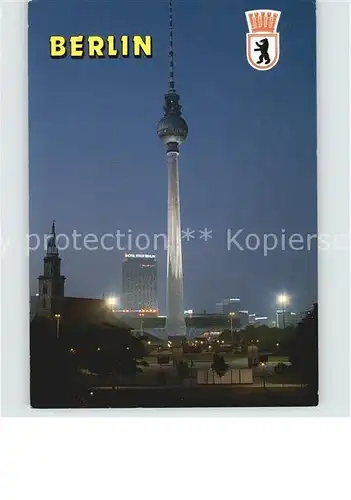 Berlin Fernsehturm Marienkirche Hotel Stadt Berlin Nachtaufnahme Kat. Berlin