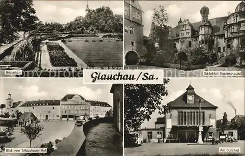 Glauchau Rosarium Schlosshotel Glauchauer Hof Bahnhof Kat. Glauchau