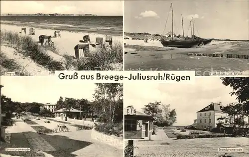 Breege Ruegen Strand Promenade Fischerboote Kat. Breege