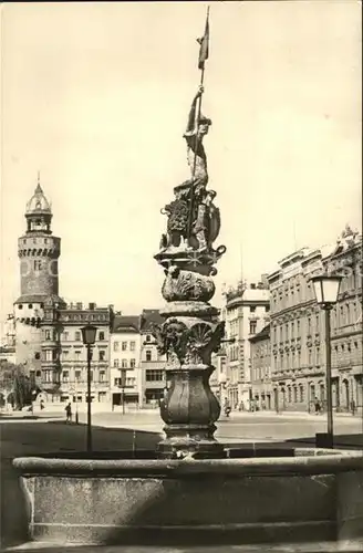 Goerlitz Sachsen Leninplatz mit Georgsbrunnen und Reichenbacher Turm Kat. Goerlitz