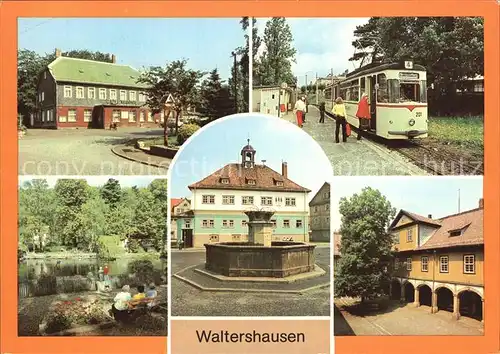 Waltershausen Gotha OT Schnepfenthal Gaststaette zur Tanne Thueringerwaldbahn Naherholungsgebiet Unkenteich Rathaus Altes Schloss Kat. Waltershausen