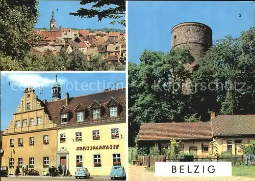 Belzig Bad Stadtblick Markt Wehrturm im Burghof