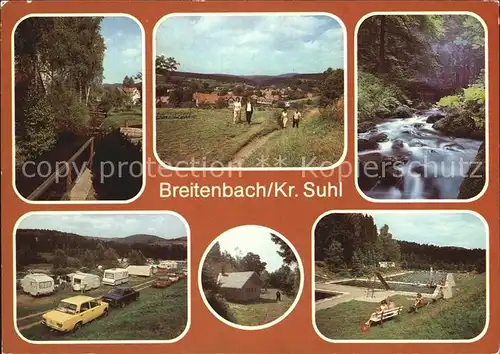 Breitenbach Erzgebirge Panorama Teilansichten Camping Schwimmbad Kat. Johanngeorgenstadt