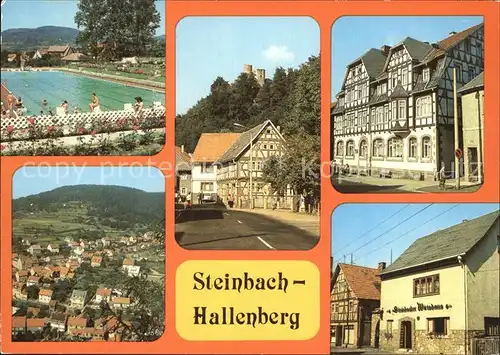 Steinbach Hallenberg Schwimmbad Hallenburg FDGB Erholungsheim Fortschritt Total Steinbacher Wirtshaus Kat. Steinbach Hallenberg
