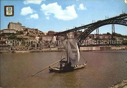 Porto Portugal Barco Rabelo e Ponte de Don Luiz Kat. Porto