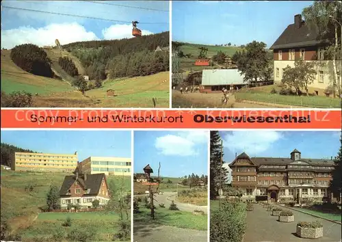 Oberwiesenthal Erzgebirge Sprungschanzen Seilbahn Hotel Bergfrieden Jugendherberge Karl Liebknecht Teilansicht Erholungsheim Aktivist Kat. Oberwiesenthal