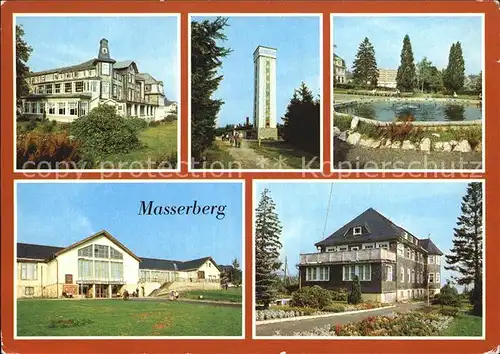 Masserberg Hotel Kurhaus Rennsteigwarte Springbrunnen Kurpark FDGB Erholungsheim Otto Grotewohl Augenheilstaette Dr Lenz Kat. Masserberg